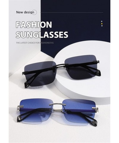 Frameless Men and Women Retro Fashion Decorative Sunglasses (Color : D, Size : 1) 1A $13.72 Designer