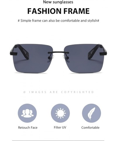 Frameless Men and Women Retro Fashion Decorative Sunglasses (Color : D, Size : 1) 1A $13.72 Designer