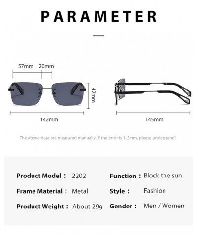 Frameless Men and Women Retro Fashion Decorative Sunglasses (Color : D, Size : 1) 1A $13.72 Designer