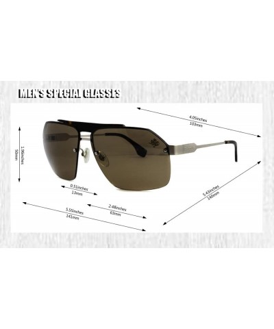 Men Metal sunglass UV Protection lens fashion outdoor design Silver Brown $11.25 Aviator