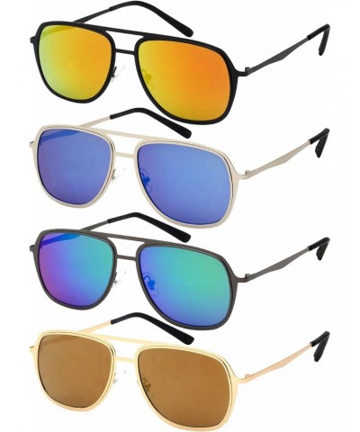 Sleek Metal Aviators w/Flat Color Mirrored Lens 25136-FLREV-2 $10.79 Aviator