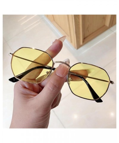 Fashion Metal Frame Men's And Women's Sunglasses Personalized Simple Outdoor Vacation UV400 Sunglasses G $19.26 Designer