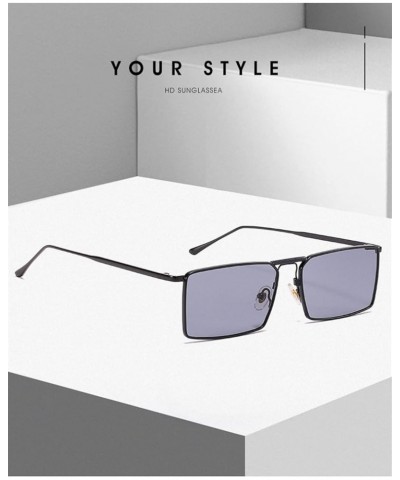 Metal Small Frame Square Men and Women Fashion Sunglasses (Color : E, Size : 1) 1 E $14.11 Designer