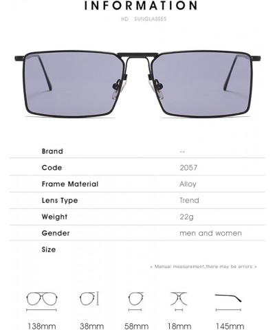 Metal Small Frame Square Men and Women Fashion Sunglasses (Color : E, Size : 1) 1 E $14.11 Designer