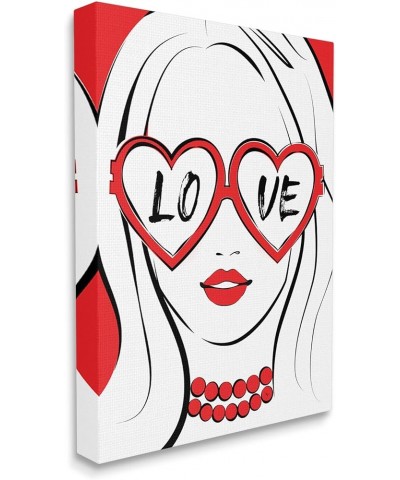 Fashionable Heart Sunglasses Love Design Trendy Woman Canvas Wall Art, Design by Martina Pavlova Gallery Wrapped Canvas 36 x ...