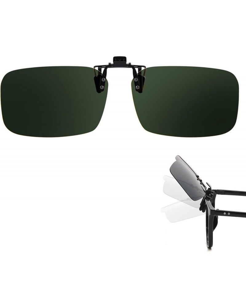 Polarized Clip on Sunglasses Over Prescription Glasses UV400 Protection (Including Non-flip Up & Flip Up) TS-CO-309 Green Fli...