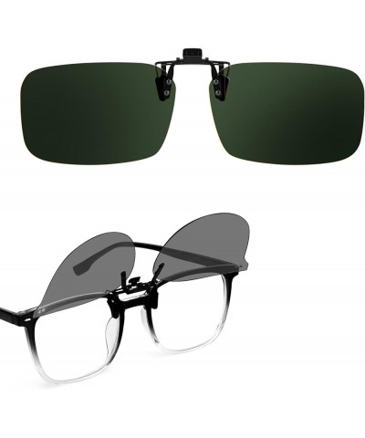 Polarized Clip on Sunglasses Over Prescription Glasses UV400 Protection (Including Non-flip Up & Flip Up) TS-CO-309 Green Fli...