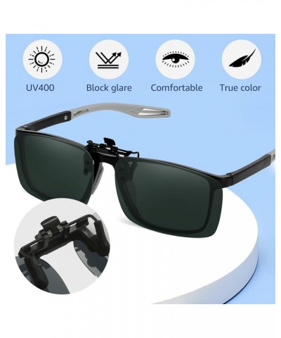 Polarized Clip on Sunglasses Over Prescription Glasses UV400 Protection (Including Non-flip Up & Flip Up) TS-CO-309 Green Fli...