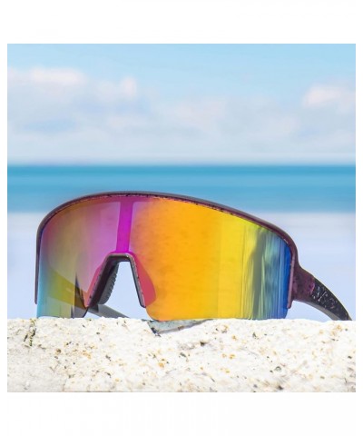 Polarized Sunglasses for Men Women, Windproof Outdoor Sports Cycling Running UV400 Protection Sun Glasses 8121 E2 Semi Rimles...