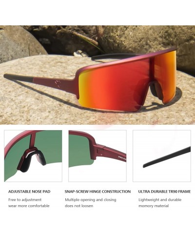 Polarized Sunglasses for Men Women, Windproof Outdoor Sports Cycling Running UV400 Protection Sun Glasses 8121 E2 Semi Rimles...