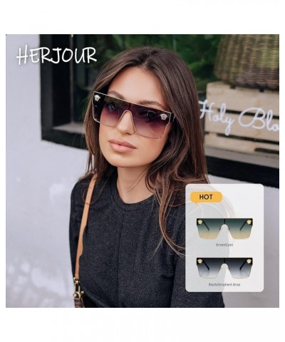 Oversized Square Sunglasses For Women Men Vintage Trendy Classical Gafas De Sol Para Mujer Sun Glasses AR82087 Black+gradual ...