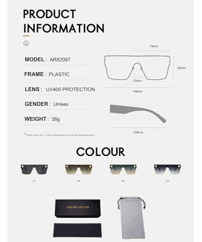 Oversized Square Sunglasses For Women Men Vintage Trendy Classical Gafas De Sol Para Mujer Sun Glasses AR82087 Black+gradual ...