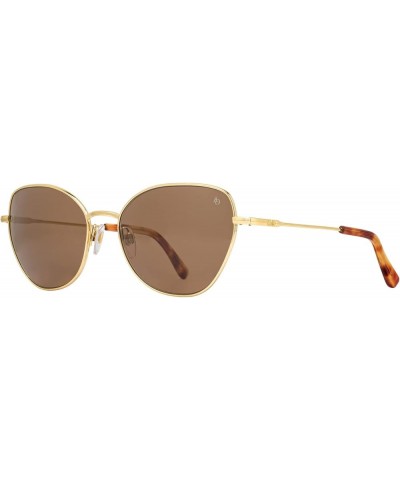 Whitney Sunglasses - AOLite Nylon Lenses Gold Cosmetan Brown $79.90 Butterfly