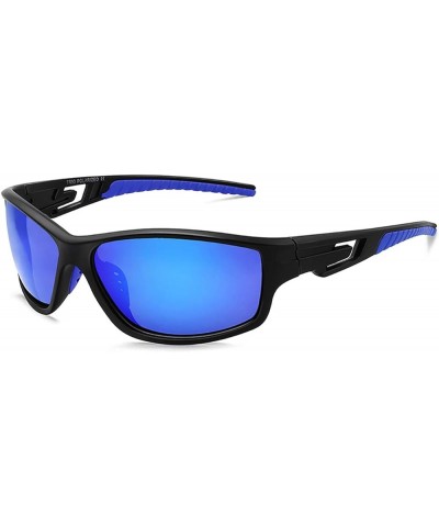 Polarized Sports Sunglasses for Men Women Tr90 Frame for Running Fishing Baseball Driving MJ8013 Black/Blue $8.80 Rectangular