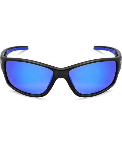 Polarized Sports Sunglasses for Men Women Tr90 Frame for Running Fishing Baseball Driving MJ8013 Black/Blue $8.80 Rectangular