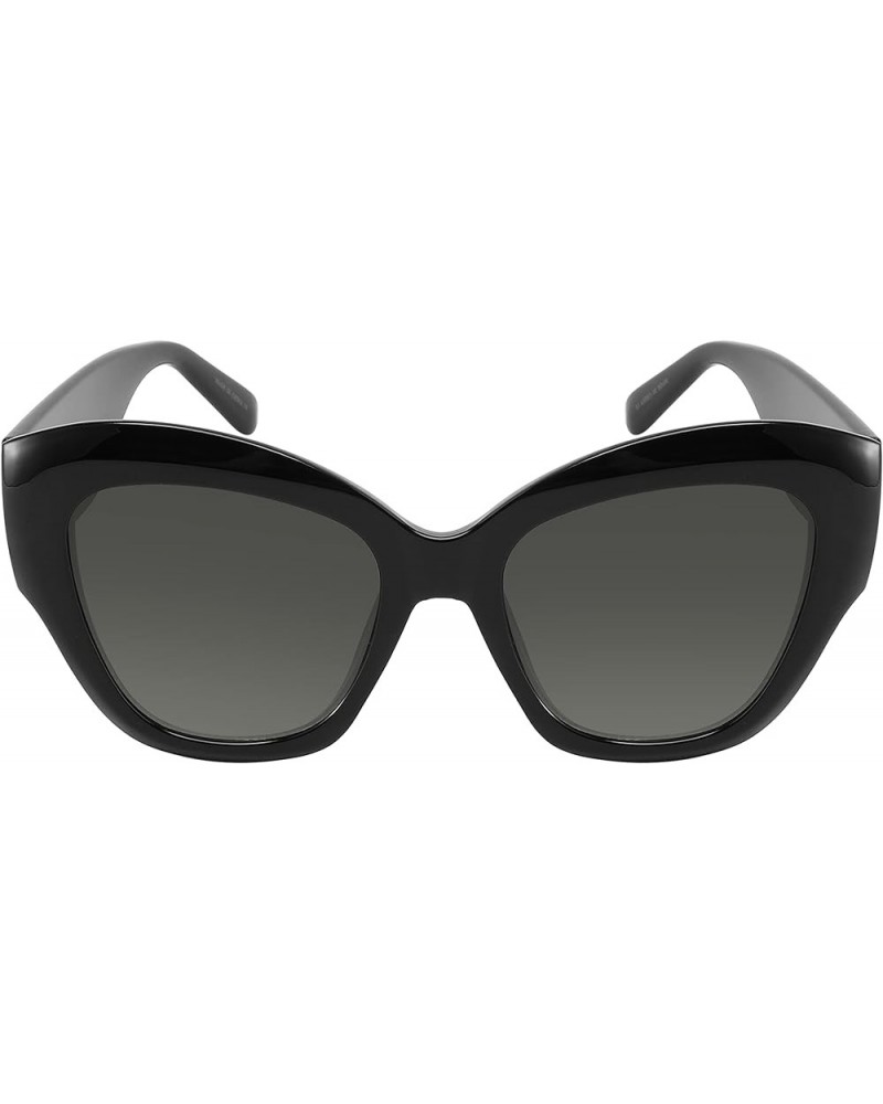 Edge I-Wear Large Classic Trendy Sunglasses for Women Gradient Lens Thick Black Grey Gradient $10.19 Butterfly