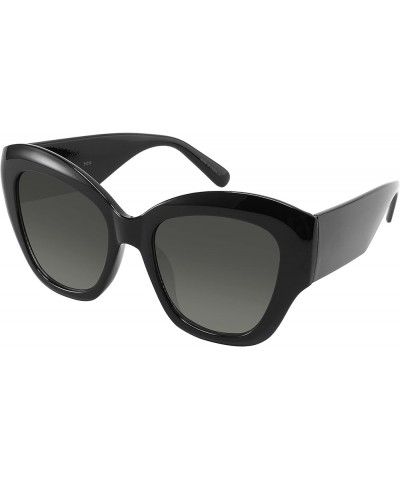 Edge I-Wear Large Classic Trendy Sunglasses for Women Gradient Lens Thick Black Grey Gradient $10.19 Butterfly