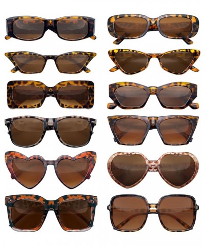 12 Mixed Style Sunglasses Classic Retro Party Favors Eyewear Costume Accessories Bulk Glasses for Unisex Adult Leopard $17.39...