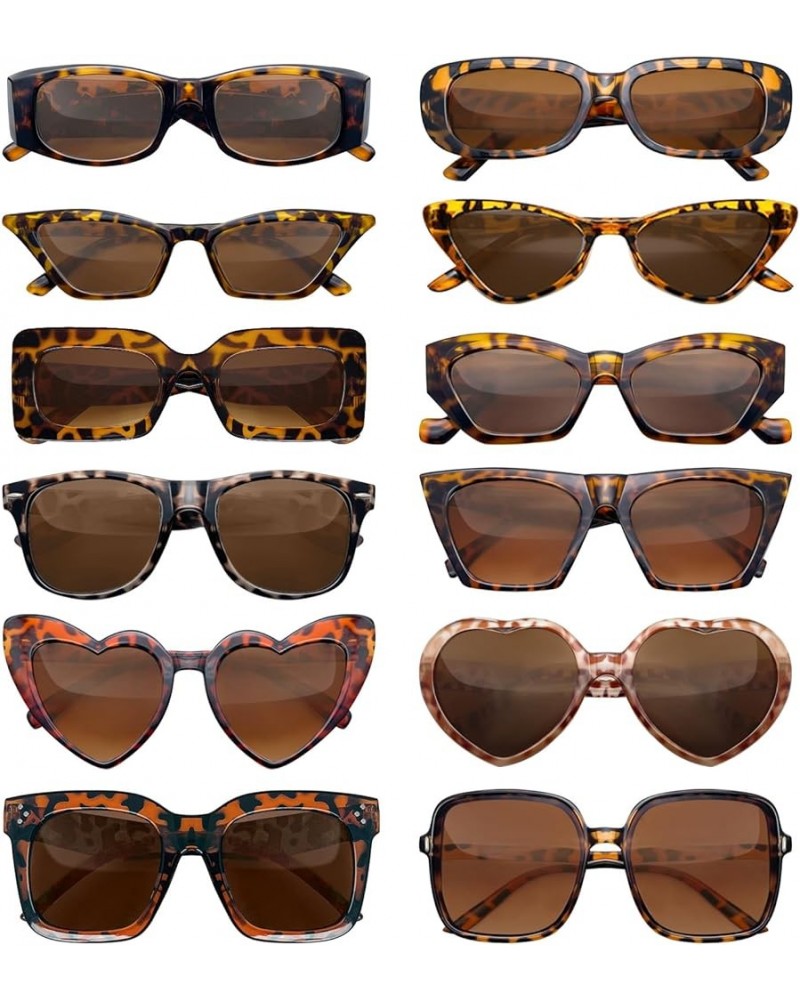 12 Mixed Style Sunglasses Classic Retro Party Favors Eyewear Costume Accessories Bulk Glasses for Unisex Adult Leopard $17.39...