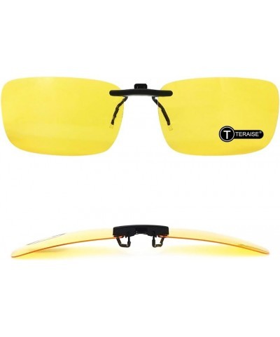 Polarized Clip on Sunglasses Over Prescription Glasses Anti-Glare UV400 for Men Women Driving Travelling Outdoor Yellow 60*41...