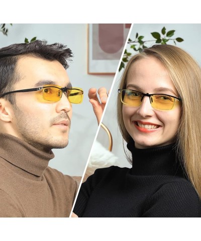 Polarized Clip on Sunglasses Over Prescription Glasses Anti-Glare UV400 for Men Women Driving Travelling Outdoor Yellow 60*41...