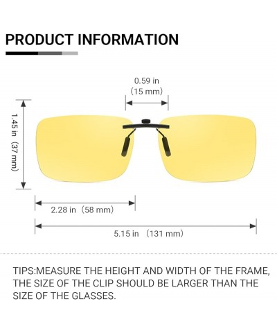 Polarized Clip on Sunglasses Over Prescription Glasses Anti-Glare UV400 for Men Women Driving Travelling Outdoor Yellow 60*41...