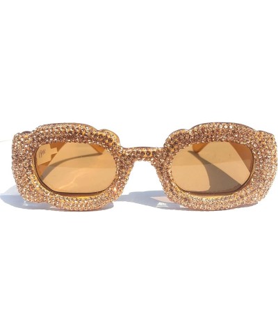 Trendy Square Rhinestones Sunglasses Women Shiny Fashion Crystal Party Sun Glasses Bling Diamond Eyewear Ladies Brown $9.33 S...