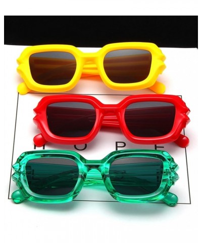 Square Frame Hip Hop Weird Sunglasses Fashionable Men and Women Decorative Sunglasses Sunglasses Men Trendy (Color : D, Size ...