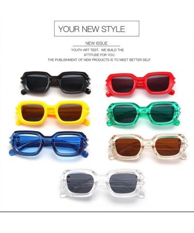 Square Frame Hip Hop Weird Sunglasses Fashionable Men and Women Decorative Sunglasses Sunglasses Men Trendy (Color : D, Size ...