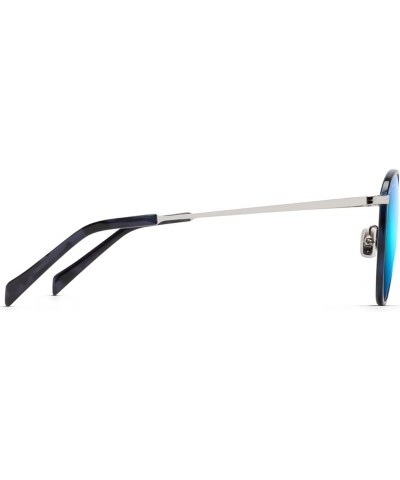 Women's Noni Sport Sunglasses Navy W/Silver/Blue Hawaii Polarized $142.79 Designer