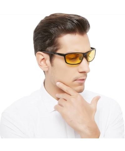 Night Driving Glasses Men Women - Night Vision Glasses for Driving Anti-glare Yellow Glasses 5188 Black $6.26 Aviator