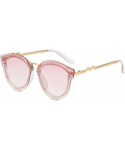 Unisex Retro Cat Eye Metal Frame Oversized Plastic Lenses Sunglasses Pink $9.67 Cat Eye