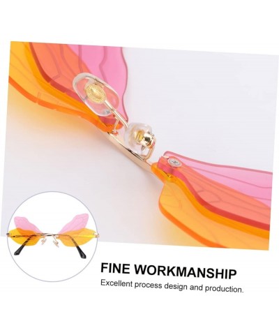 2 Pcs Sunglasses Fairy Wing Eyewear Accessories Rimless Glasses Dragonfly Eyewear Dragonfly Wing Glasses Pink Yellowx2pcs $9....