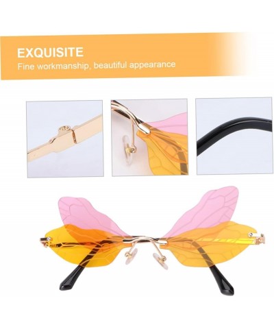 2 Pcs Sunglasses Fairy Wing Eyewear Accessories Rimless Glasses Dragonfly Eyewear Dragonfly Wing Glasses Pink Yellowx2pcs $9....