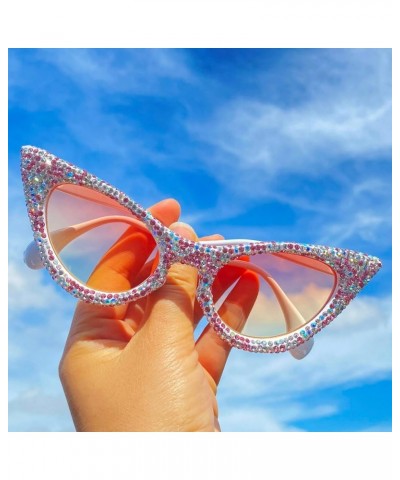 Women Oversized bling Diamond Sunglasses Fashion Cat Eye Rhinestone Sunglasses Crystal Jeweled Party Sparkling Eyewear 2pcs-b...