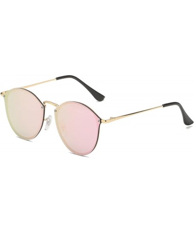 Round Metal Men's and Women's Sunglasses, Outdoor Vacation Beach Glasses (Color : F, Size : Medium) Medium D $18.33 Designer