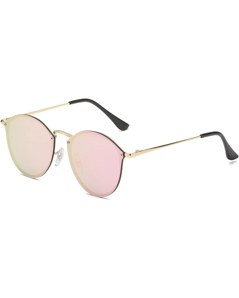 Round Metal Men's and Women's Sunglasses, Outdoor Vacation Beach Glasses (Color : F, Size : Medium) Medium D $18.33 Designer