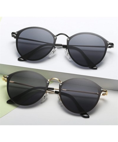 Round Metal Men's and Women's Sunglasses, Outdoor Vacation Beach Glasses (Color : F, Size : Medium) Medium D $18.33 Designer