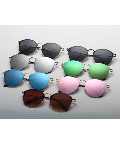 Round Metal Men's and Women's Sunglasses, Outdoor Vacation Beach Glasses (Color : F, Size : Medium) Medium D $18.33 Designer