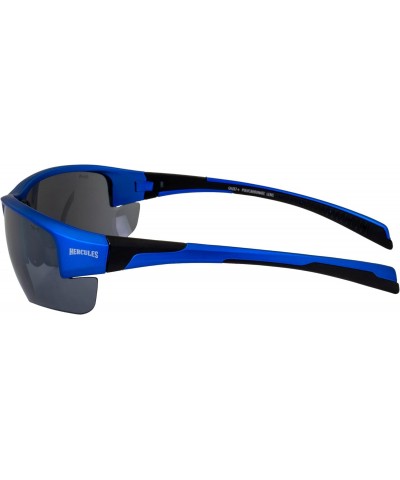 Eyewear Hercules 7 Women' s Golf Tennis Sports ANSI Z87.1 Safety Sunglasses Blue Frame with Flash Mirror Lenses $9.71 Sport