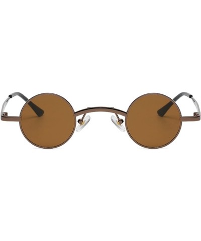 mincl/punk Small Chic Fashion Vintage Round Sunglasses Metal Frame Brown $9.35 Round