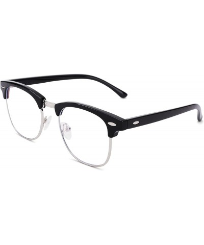 Blue Light Blocking Glasses Semi Rimless Frame Filter Blue Ray Computer Glasses Black丨silver Non Blue Light Blocking Lens $9....