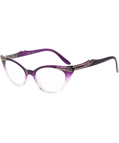 Cateyes Womens Sunglasses (Grey Lens, 0.00) +1.25 Purple-transparent $14.15 Designer