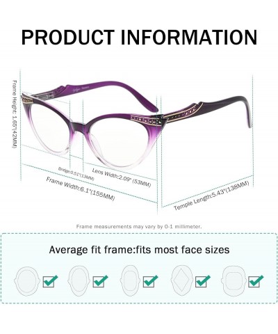 Cateyes Womens Sunglasses (Grey Lens, 0.00) +1.25 Purple-transparent $14.15 Designer