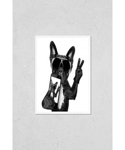 Wall Art Poster Print of French Bulldog Taking a Selfie with Cool Fancy Sunglasses 9" x 12 $10.36 Rectangular