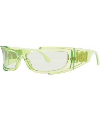 Man Sunglasses Transparent Green Frame, Green Lenses, 67MM $63.67 Designer