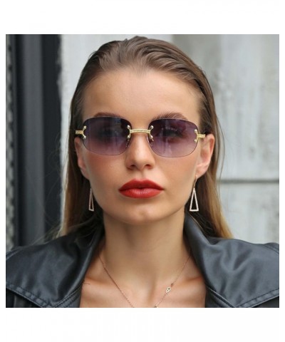 Frameless Punk Men and Women Sunglasses Outdoor Holiday Shade Decorative Glasses (Color : G, Size : Medium) Medium B $19.53 D...