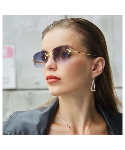 Frameless Punk Men and Women Sunglasses Outdoor Holiday Shade Decorative Glasses (Color : G, Size : Medium) Medium B $19.53 D...