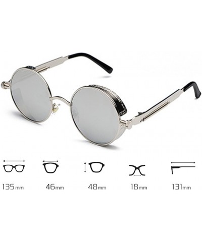 Men and Women Fashion Trend Glasses Retro Metal Round Frame Sunglasses Hip Hop Sunglasses Color Lens Rose Gold Pink $8.20 Round