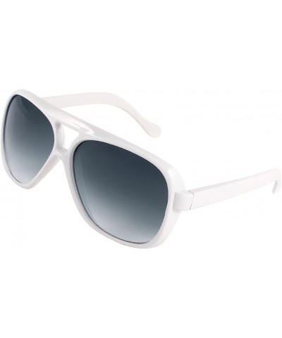 Qtqgoitem White Plastic Full Frame Clear Black Lens Sunglasses for Ladies (Model: c03 f6d dd0 0bf 86c) $10.07 Designer